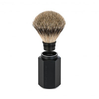 Graphite Hexagon Silvertip Fibre Shaving Brush
