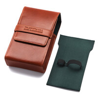 Razor & Brush Set Leather Travel Holder  Tan