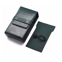 Razor & Brush Set Leather Travel Holder  Green