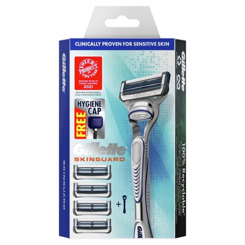 SkinGuard Razor Handle and 4 Cartridges