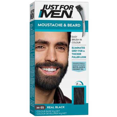 Brush in Colour Moustache and Beard Real Black