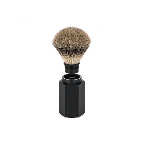 Graphite Hexagon Silvertip Fibre Shaving Brush