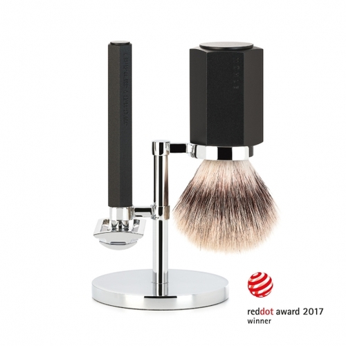 Hexagon 3 Piece Shaving Set - Silvertip Fibre®  Graphite