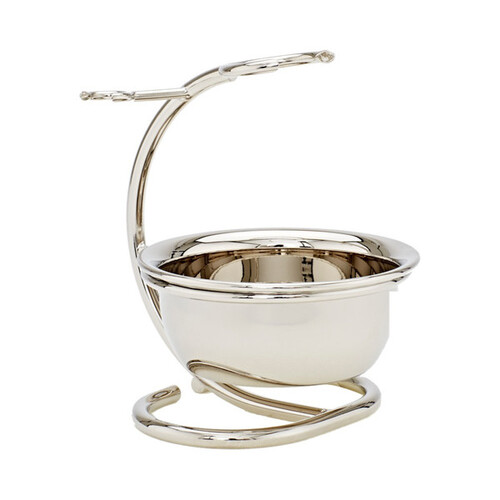 Brush & Razor Stand with Bowl  Chrome